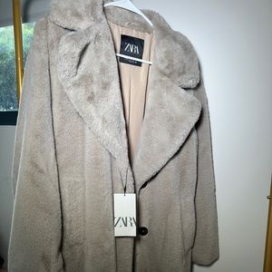 Zara Long Faux Fur Coat